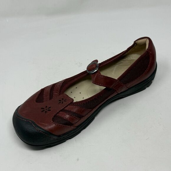 Keen Paradise Mary Jane Shoes Womens 11 Burgundy Leather Casual Comfort Office - Picture 8 of 16